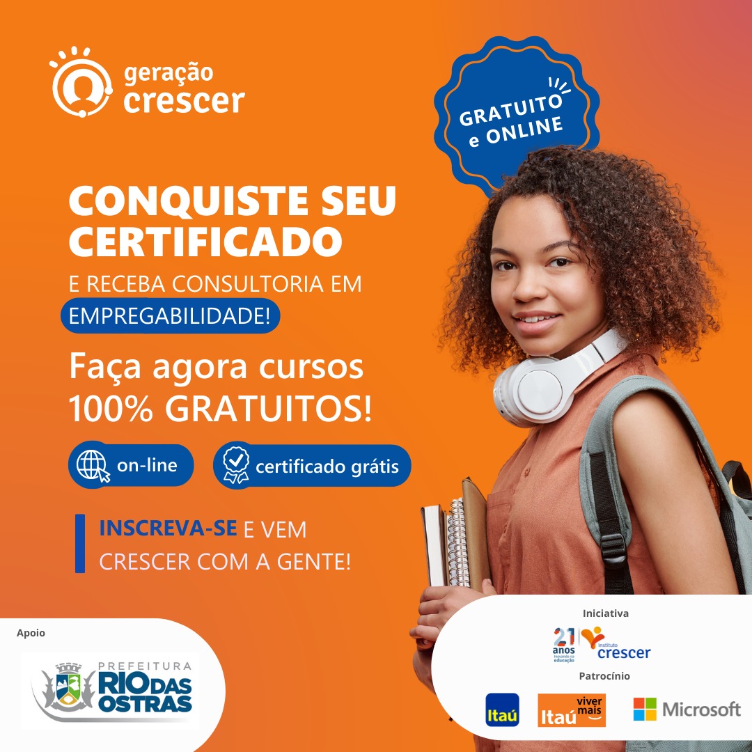 Cursos gratuitos ajudam a preparar para mercado de trabalho em Rio das Ostras