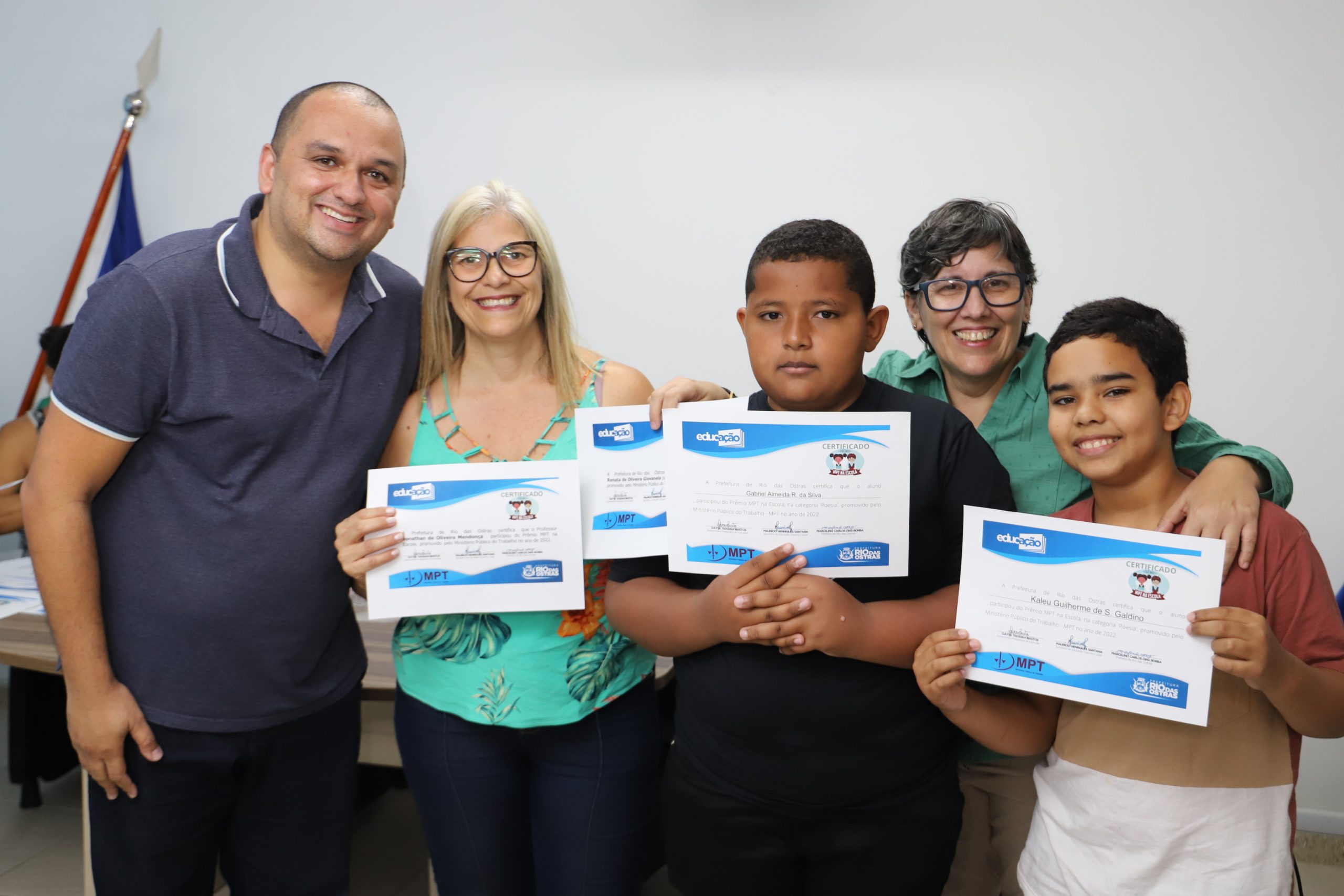 Alunos de Rio das Ostras recebem prêmio do Ministério Público do Trabalho