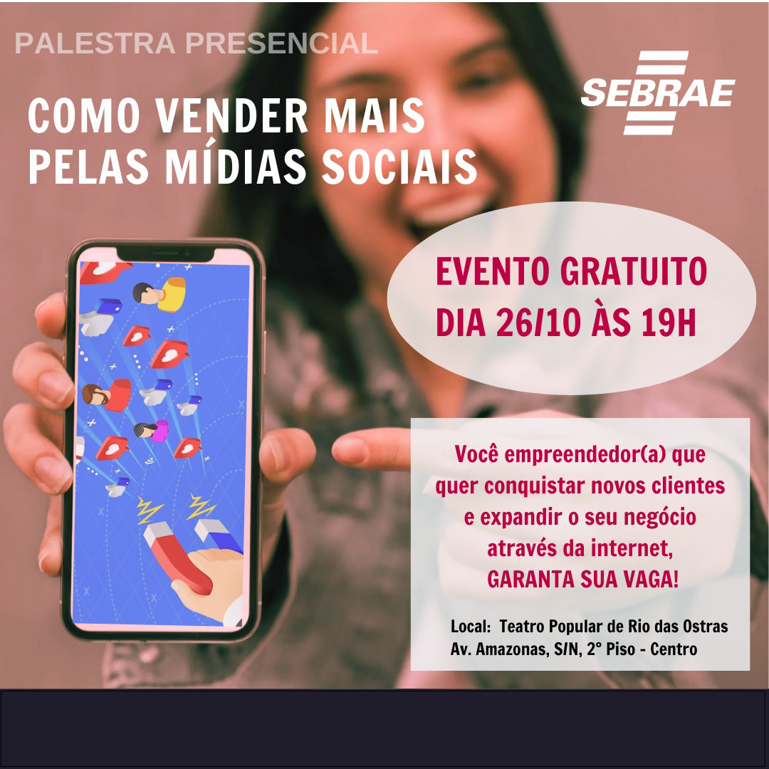 Teatro Municipal promove palestra gratuita sobre vendas pelas Mídias Sociais em Rio das Ostras