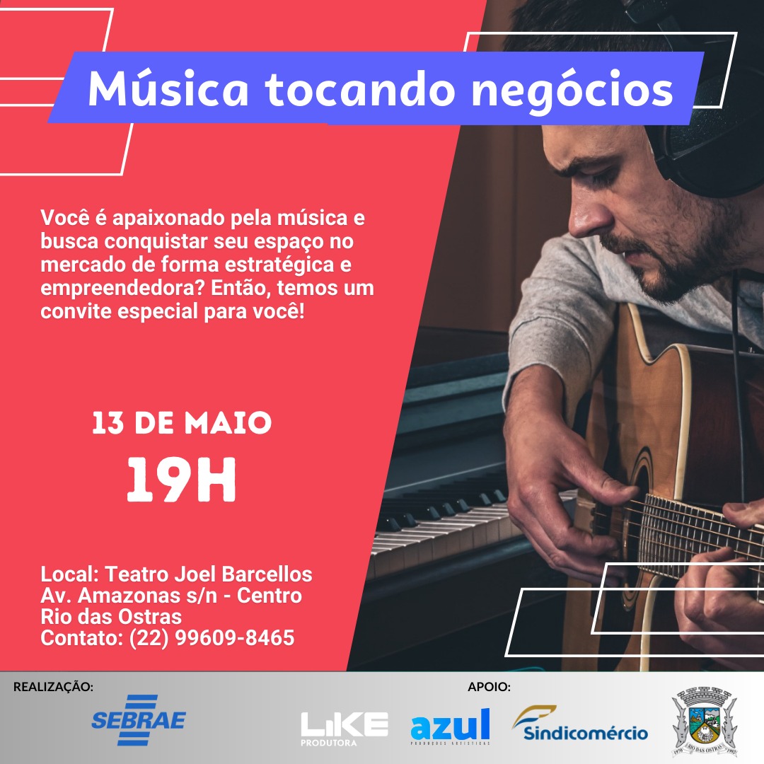 Empreendedores do setor de música podem participar de capacitações em Rio das Ostras