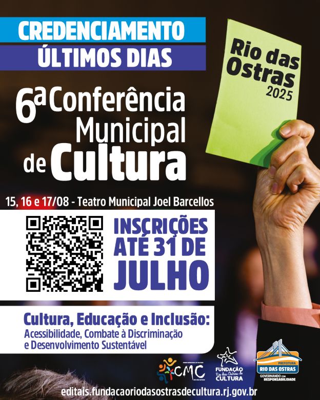 Credenciamento para Conferência de Cultura de Rio das Ostras se encerra no dia 31