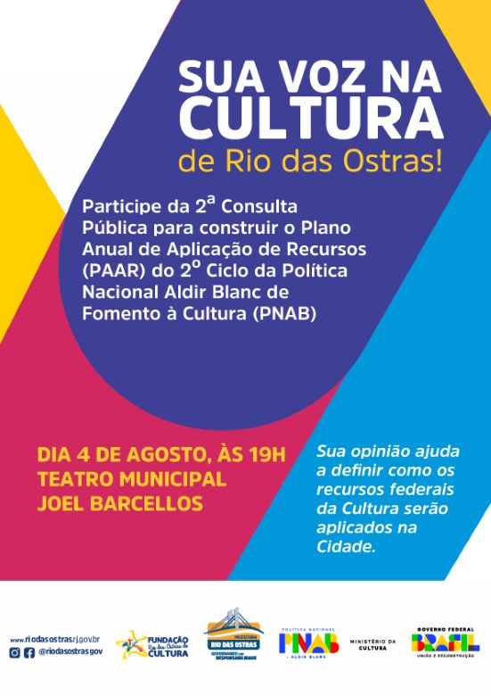 Rio das Ostras dialoga com a Cultura sobre repasse de verbas federais da PNAB
