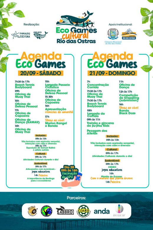 Eco Games Cultural reúne esporte, música, inclusão e sustentabilidade em Rio das Ostras