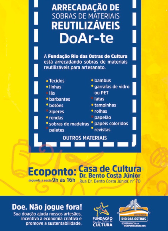 Materiais reutilizáveis doados em Rio das Ostras são usados em oficinas gratuitas