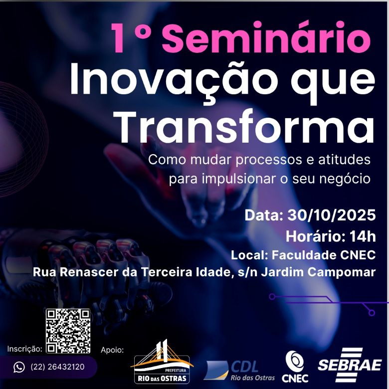 Rio das Ostras recebe 1º Seminário de Inovação para o Comércio Varejista