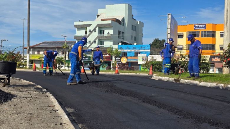 Rio das Ostras realizou recapeamento estratégico em trecho da Amaral Peixoto no domingo, 12